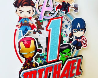 Super hero inspired cake topper, Custom First Birthday Cake Topper Child super hero Cake Topper, Shaker cake topper