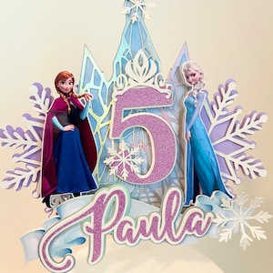 Frozen Cake Topper: Elsa, Anna, Personalized Birthday Party Decor