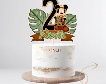 Mouse Safari Birthday Cake Topper (Digital File)