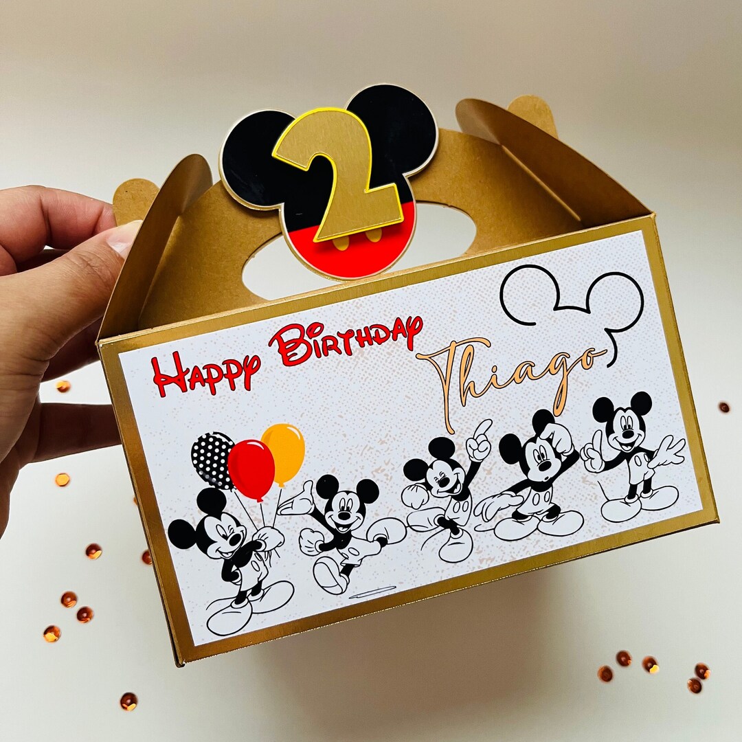 Mickey Party Favor Box / Mouse Classic Birthday Party / Personalized ...