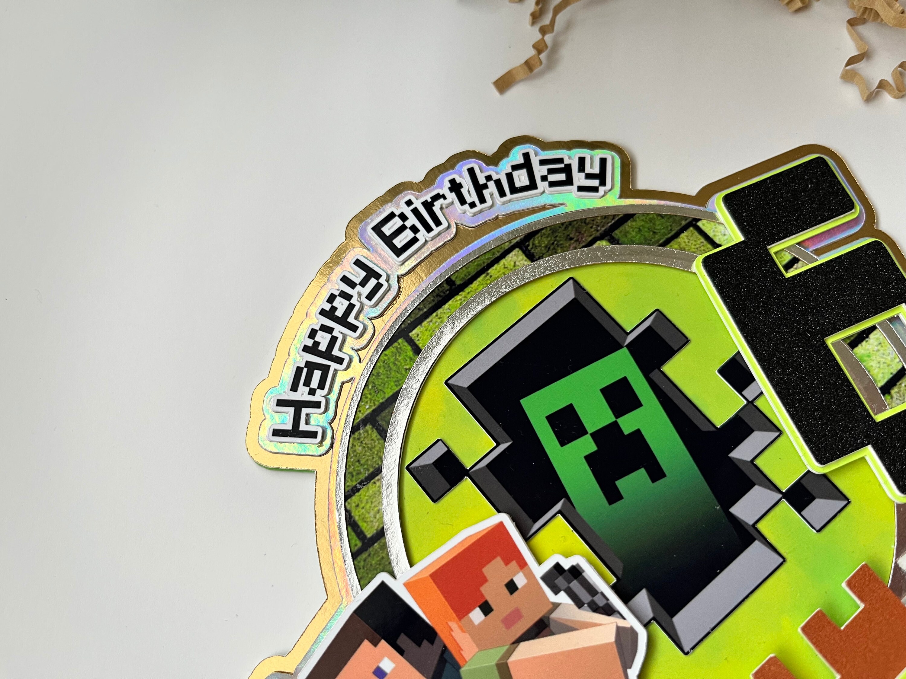 Minecrafter Video Game Cake Topper