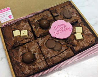 Letterbox Brownies - Postal Happy Birthday Gift Box for Children & Adults, Coronation Gift - Postbox Cake, Treat Box