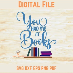 Você me conquistou com livros | Arquivo de corte digital | Silhueta Cricut | Livros de biblioteca | Design de bibliotecário | Amante de livros de dia dos namorados | Papel vinil HTV