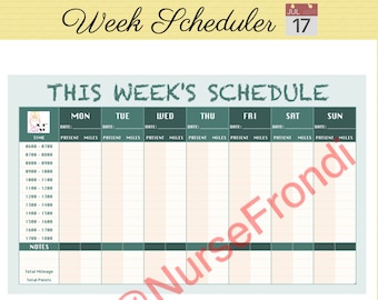 Home Health Week Scheduler | Printable | Digital copy | Template
