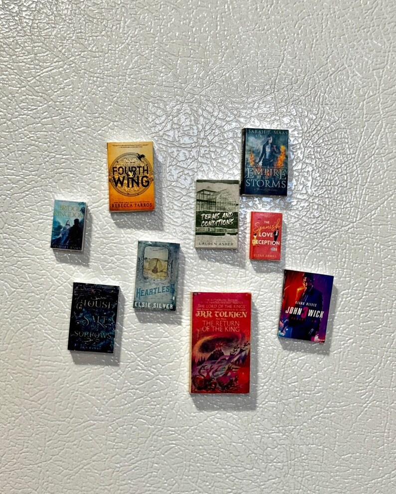 Personalized Book Magnet, Gift for Book Lovers, Readers, Handmade, YA Fantasy, New Adult Fantasy, Miniature books, Fridge Magnets, Tiny Book image 1