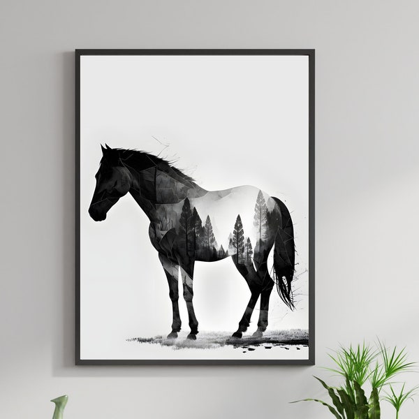 Abstract Equine Art Etsy