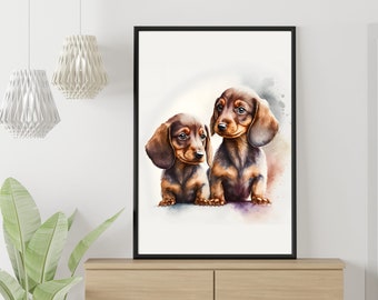 Dachshund Watercolor Print | Dachshund Watercolor Art | Dachshund Watercolor Photo