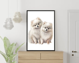 Pomeranian Digital Art | Pomeranian Watercolor | Pom Dog Digital Art