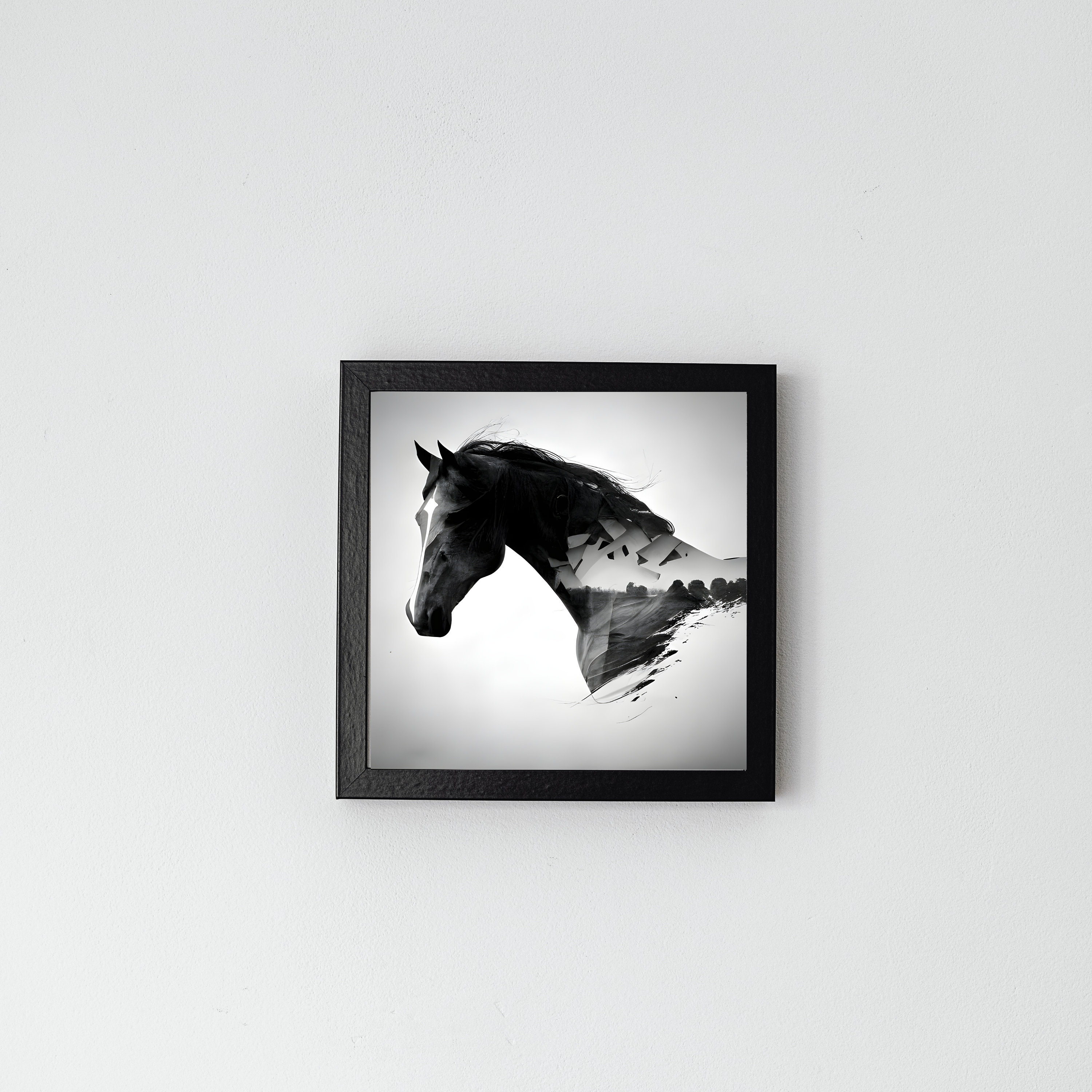 Abstract Equine Wall Art | Black and White Abstract Horse Print | Black ...