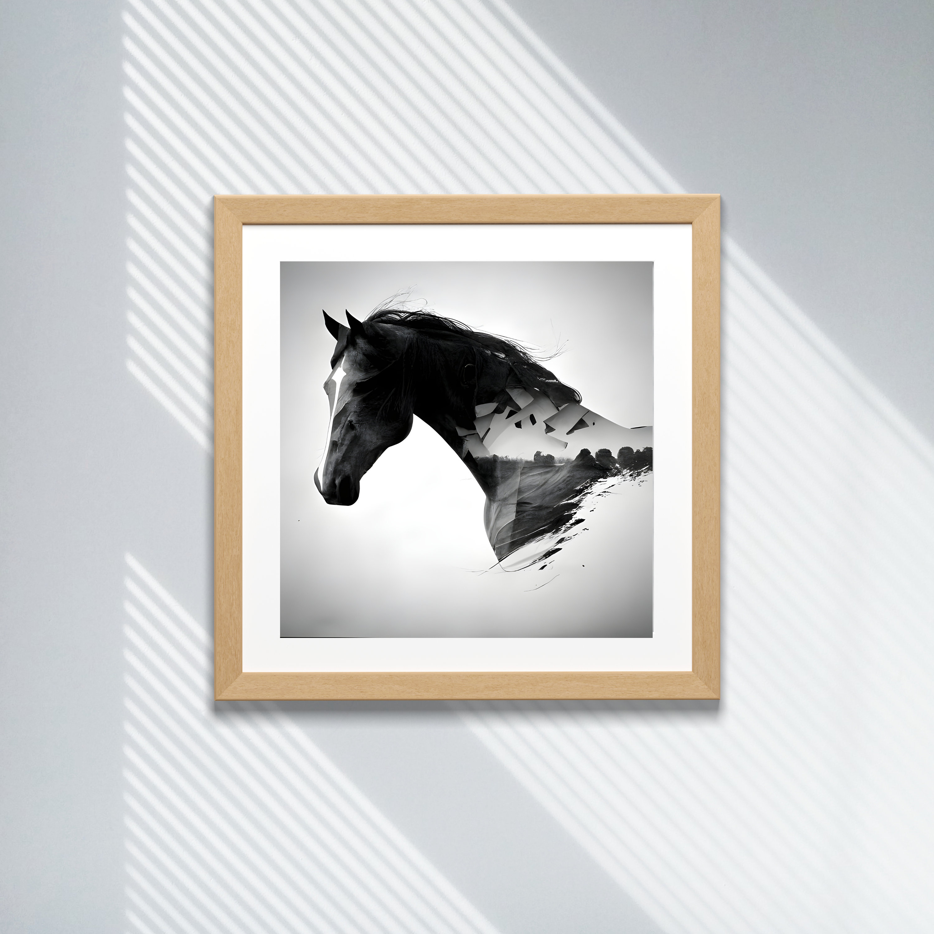 Abstract Equine Wall Art | Black and White Abstract Horse Print | Black ...
