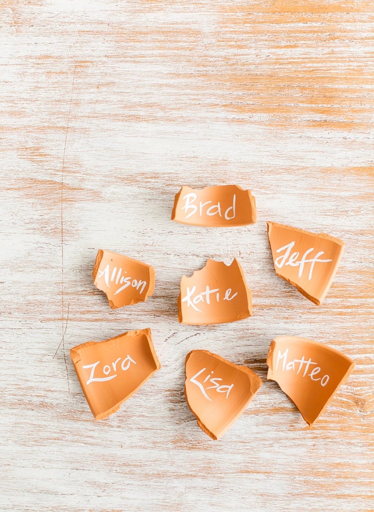 Terracotta Place Cards Wedding Place Cards Garden Wedding Etsy