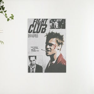 Affiche numérique Fight Club / Affiche de film / Art mural imprimable Fight Club / Poster Fight Club rétro / Poster Tyler Durden / Poster Brad Pitt