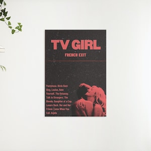 French Ausgangs druckbare Wandkunst / TV Girl Textil / Indie-Musik Plakat / vintage französisches Plakat / schwarzes minimalistisches Plakat