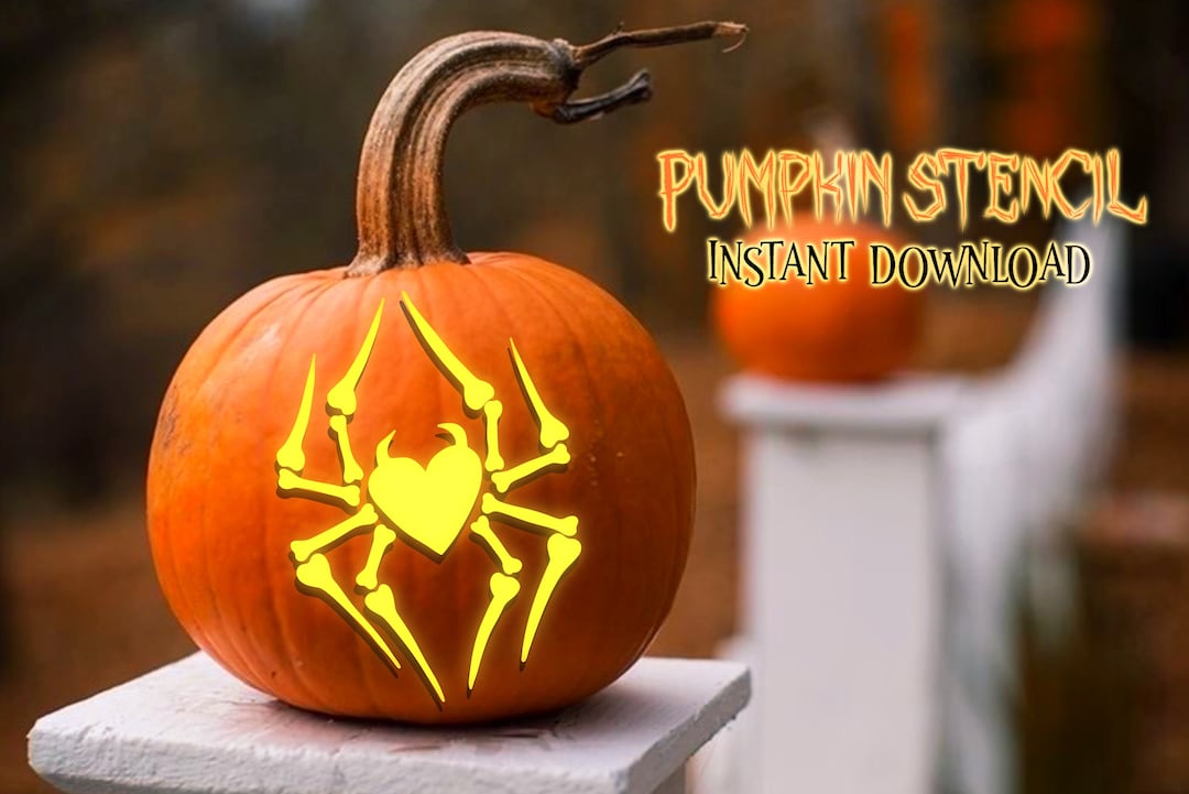 Lovely Spider Stencil Printable Pumpkin Stencil Pumpkin
