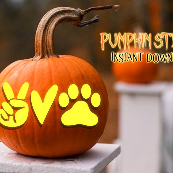 Paw Print Pumpkin Stencil - Etsy