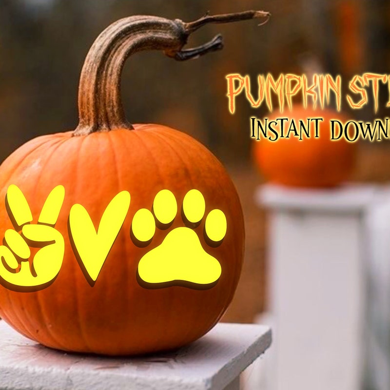 Paw Print Pumpkin Stencil - Etsy