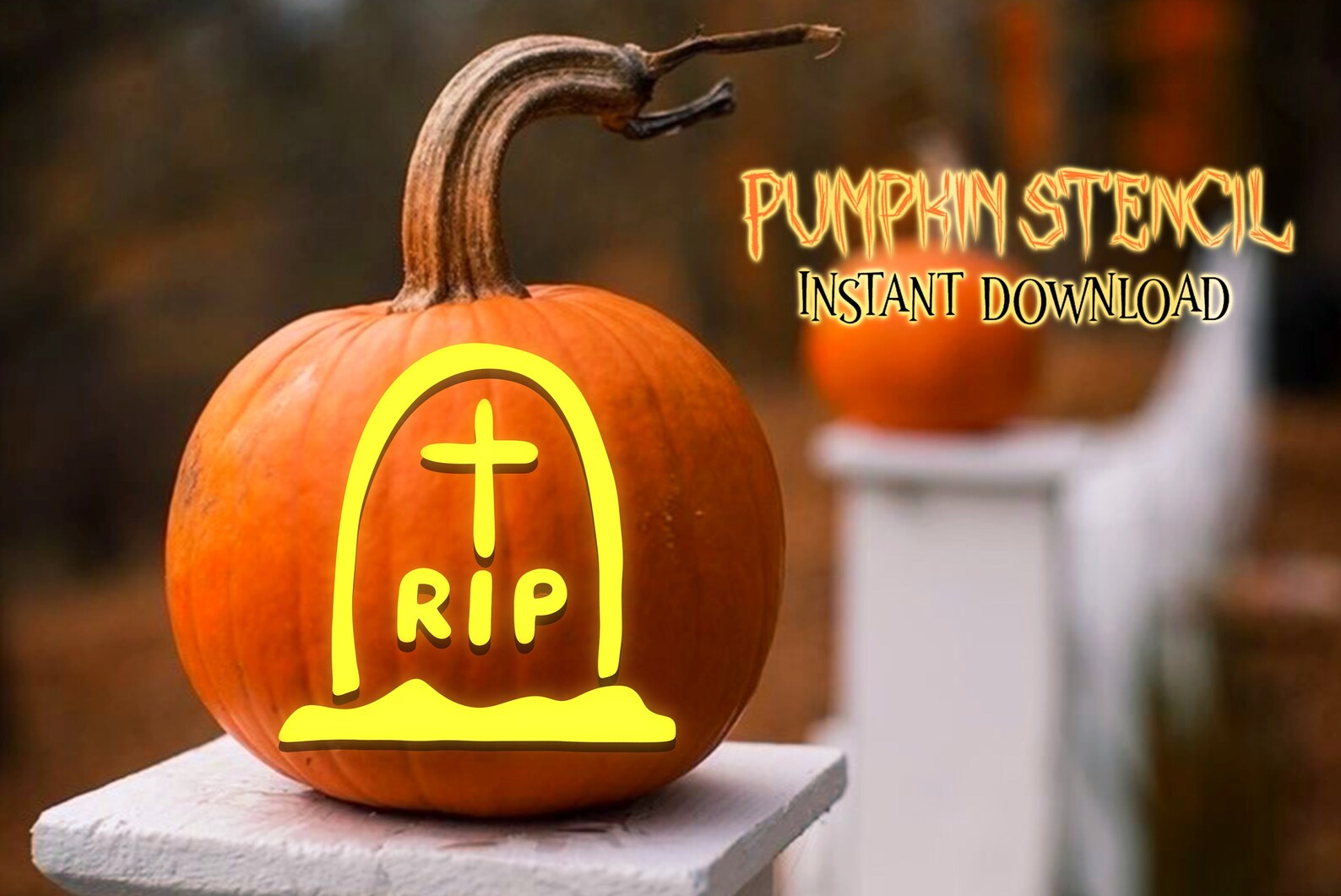 RIP Headstone Stencil, Printable Pumpkin Stencil, Pumpkin RIP Headstone ...