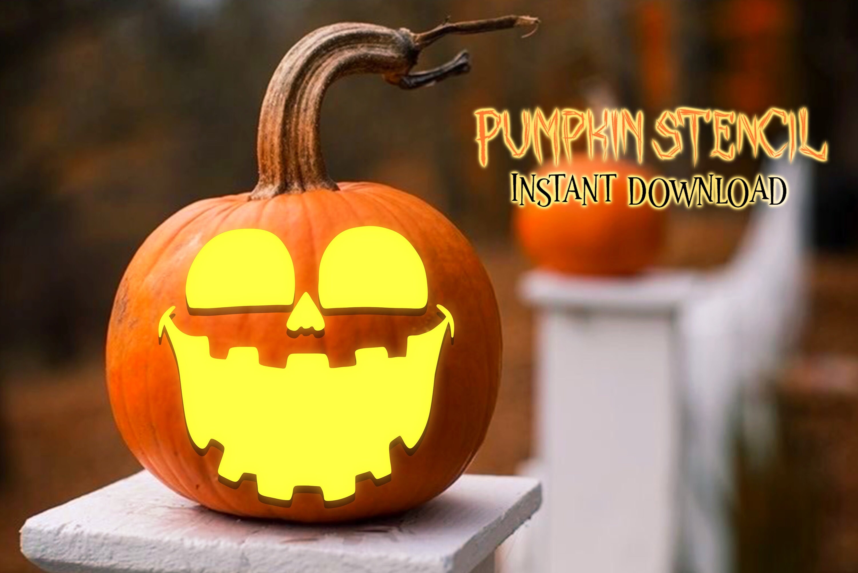 Scary Face Pumpkin Stencil Printable Pumpkin Stencil Pumpkin Face