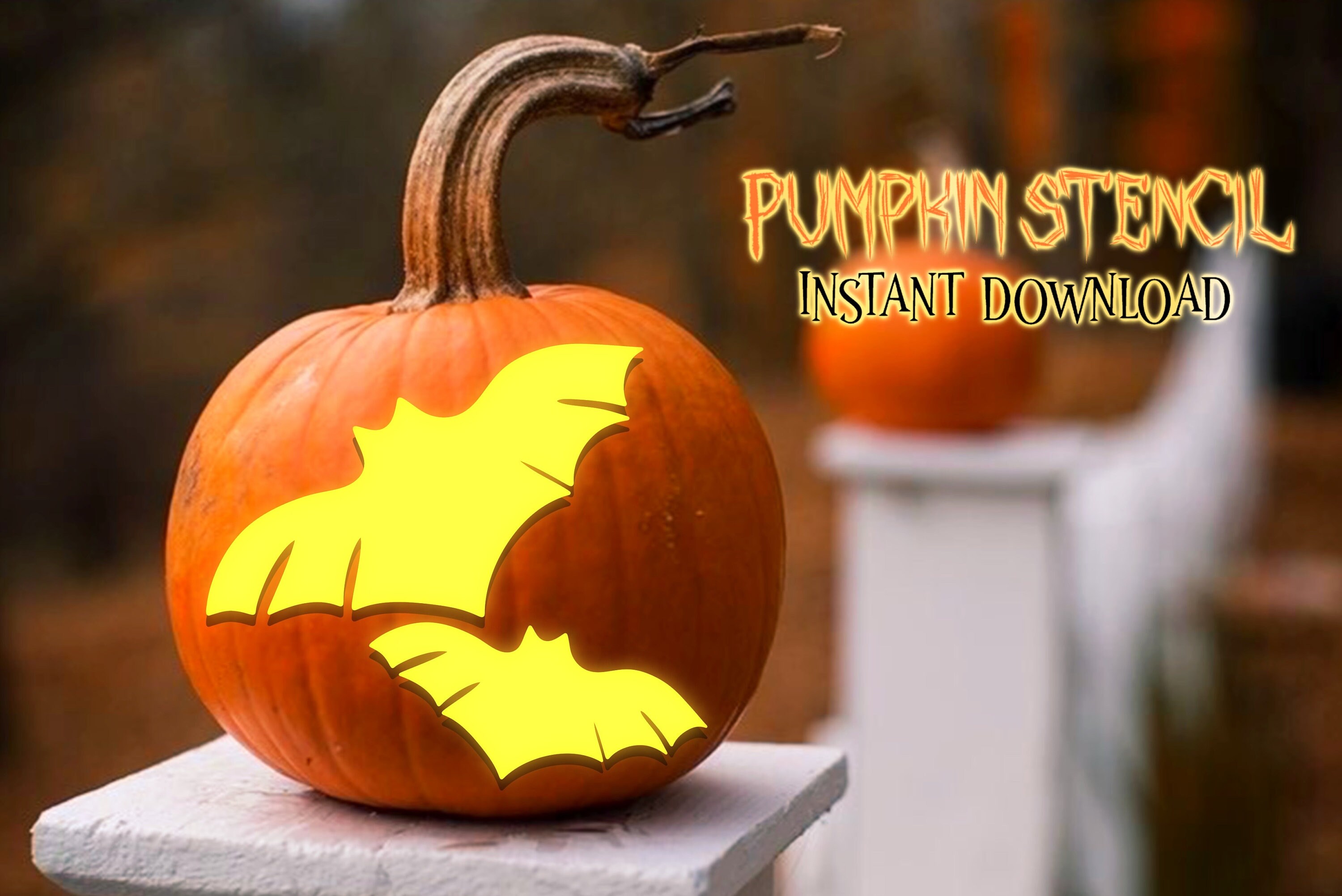 Bat Stencil, Printable Pumpkin Stencil, Pumpkin Bat , Pumpkin Carving Template, Halloween ...