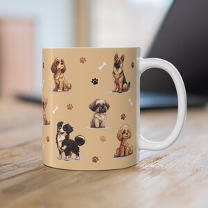 cute cartoon dog mug, perfect gift idea for dog lovers, coffee cup, tea cup