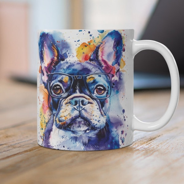 unique mug of a french bulldog, gift idea