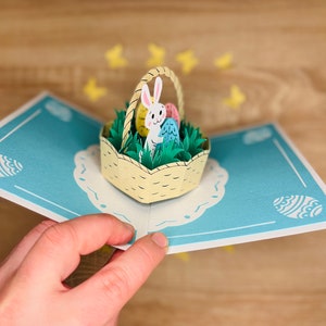Pop up Karte Osterkorb - pop up card easter basket - handmade