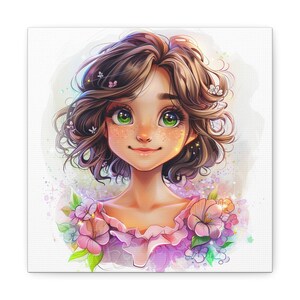 cute girl wall art, canvas