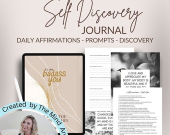 Self Discovery Journal, Daily Affirmations, Shadow Work Prompts (Digital Download)