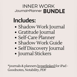 digital inner work bundle shadow work journal with prompts cbt therapy worksheets inner child journal anxiety healing therapy gratitude self care wellness mental health ipad goodnotes notability mindfulness daily weekly monthly journal download