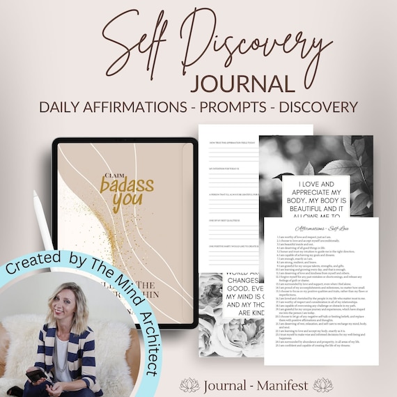 Self Discovery Journal, Daily Affirmations, Shadow Work Prompts (Digital Download)