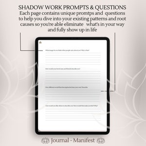 digital shadow work journal with prompts cbt therapy worksheets inner child journal anxiety healing therapy gratitude self care wellness mental health ipad goodnotes notability mindfulness daily weekly monthly planner journal instant download minimal