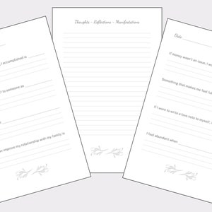 Minimalist inspirational shadow work journal with prompts affirmations inner child anxiety healing therapy gratitude journal digital planner self care wellness mental health goodnotes mindfulness  instant download minimal digital print  book