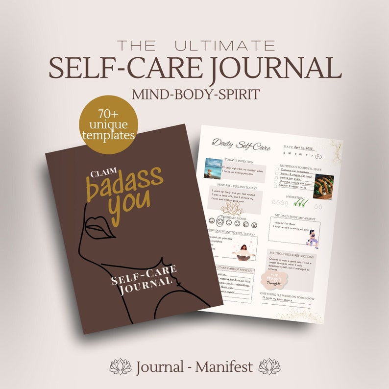 Daily Printable self care journal gratitudewellness mind body spirit shadow work daily journal weekly monthly planner therapy journal writing therapy fitness budget finances financial affirmations quotes tracker electronic vision board the best