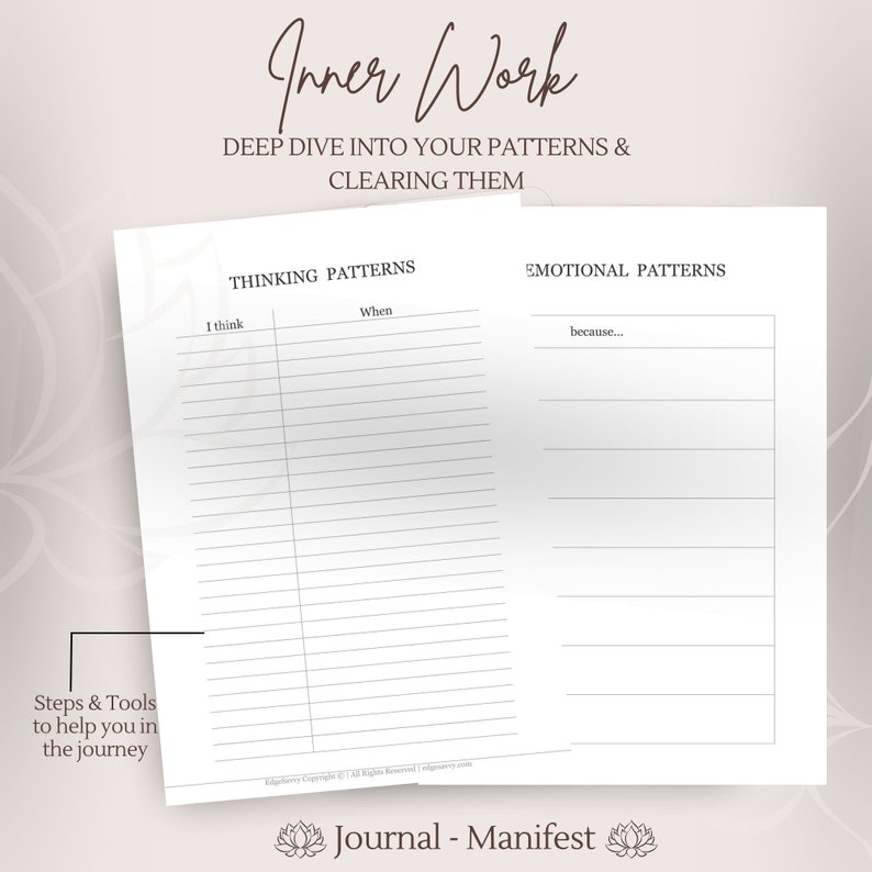 digital inner work bundle shadow work journal with prompts cbt therapy worksheets inner child journal anxiety healing therapy gratitude self care wellness mental health ipad goodnotes notability mindfulness daily weekly monthly journal download