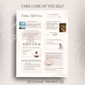 Daily Printable self care journal gratitudewellness mind body spirit shadow work daily journal weekly monthly planner therapy journal writing therapy fitness budget finances financial affirmations quotes tracker electronic vision board the best