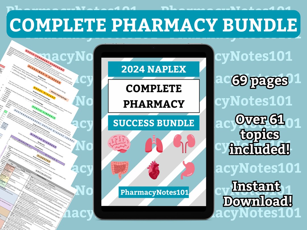 2024 NAPLEX Study Guide NAPLEX Prep Pharmacy School Notes Etsy Canada
