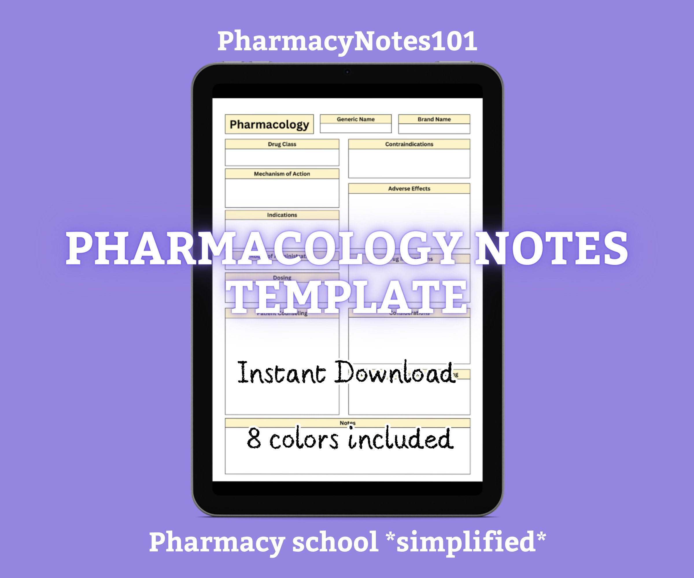 Nursing Drug Template Printable