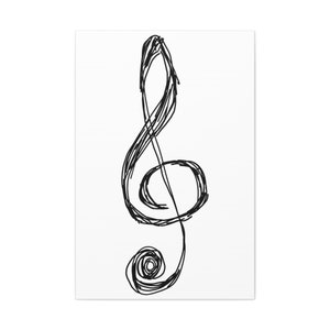 Symphony in Lines: Treble Clef on Canvas / Large Size Cavas Prints / Artwork for musicians