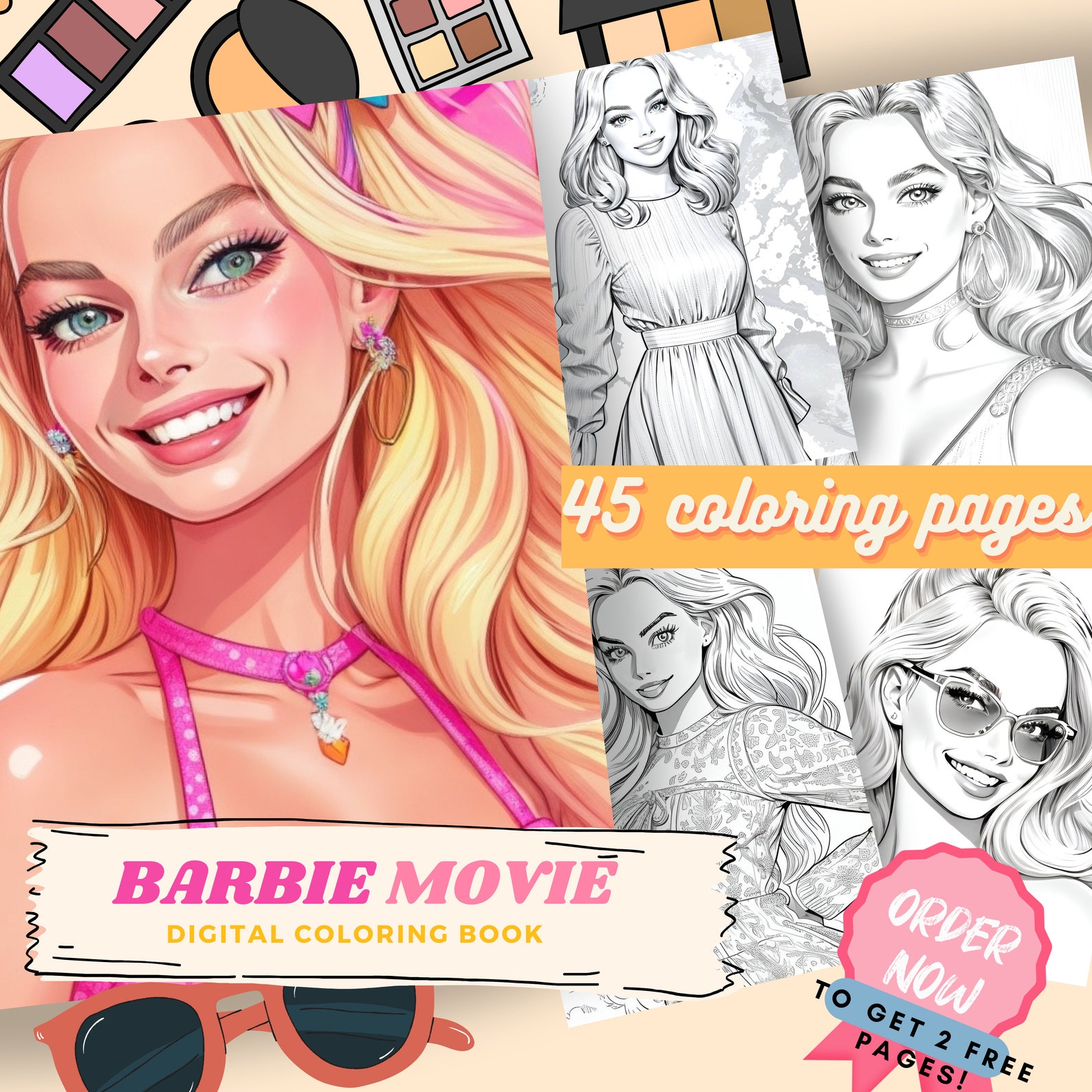 Barbie Movie Digital Coloring Book, Featuring Margot Robbie as Barbie ...