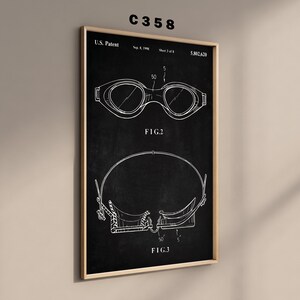 May include: A black and white line drawing of a swimming goggle patent design. The patent number is 5,802,620. The drawing shows the goggle from the front and side views. The text "FIG. 2" and "FIG. 3" are included in the drawing.