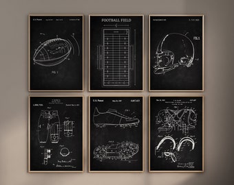 Fußball Patent Drucke, 6er Set, Fußball, Fußball Wandbild, Fußballplatz, Fußballschuhe, Fußball Wanddekor, digitaler Download