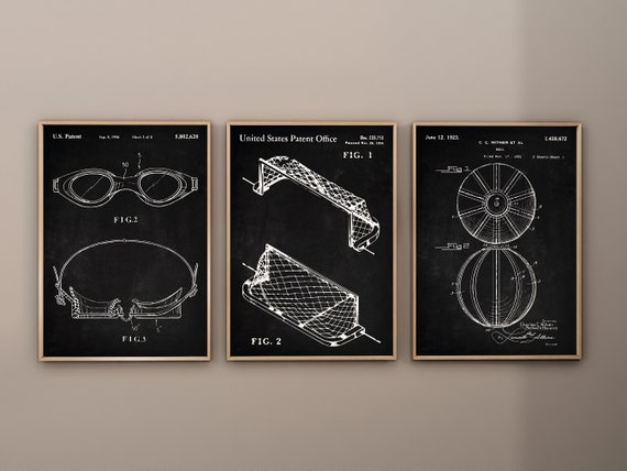 Water Polo Patent Art Prints, Set of 3 (Digital Download)