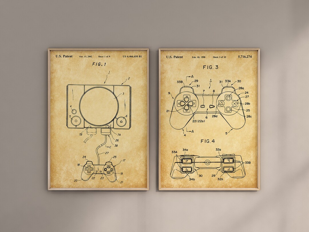 Poster Playstation Controller - Stampa Giclée 30x40 Cm - Griglia Nera #WB014 - 2
