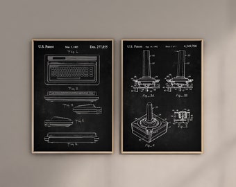 Commodore Patent Prints, 2er Set: Videospiel Blueprint Art (Digitaler Download)