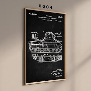 Military Vehicle Patent Prints, Set of 3, Military Tank Poster ...
