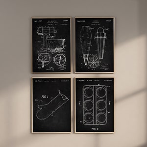 Cake Baking Patent Prints, Set of 4, Cake Decorator Print, Stand Mixer Blueprint, Muffin Pan Poster, Kitchen Wall Art, Digital Download