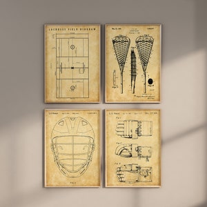 Lacrosse Patent Prints, 4er Set, Lacrosse Wandkunst, Lacrosse Prints, Lacrosse Stick, Lacrosse Helm, Lacrosse Handschuhe, digitaler Download