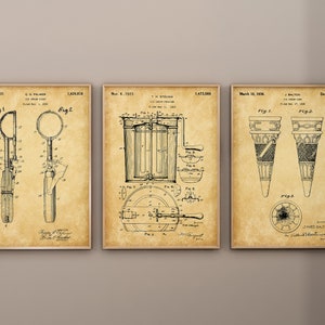 Eis Patent Drucke, 3er Set, Eistüte Druck, Eisdiele Dekor, Eis Schaufel Patent, Wandkunst für Küche, digitaler Download