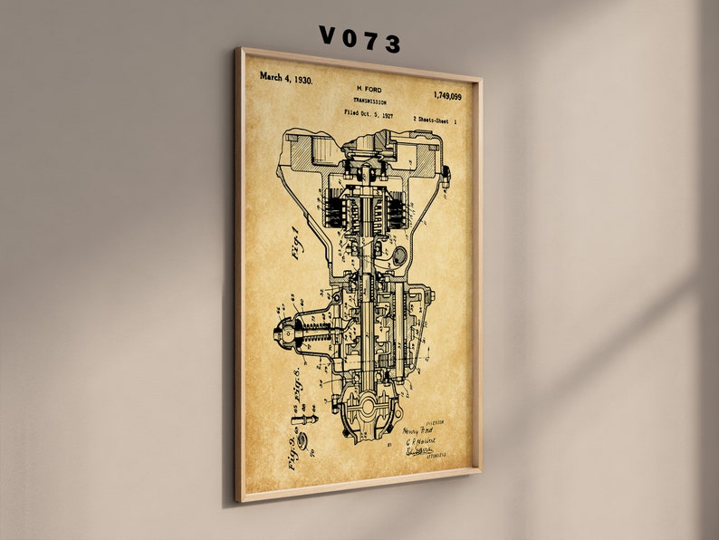 Engine Components Patent Prints: Vintage Garage Wall Art (set of 6 ...