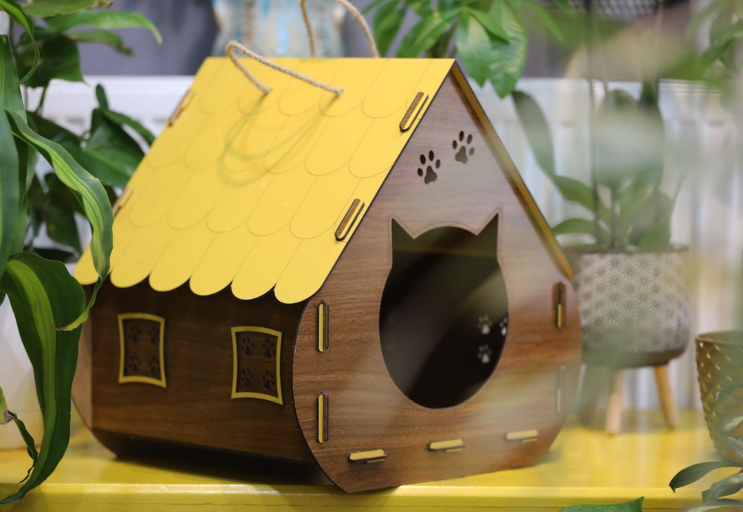 Wood Cat House, Personalized Cat House, Large Cat House, Pet Bed, Pet